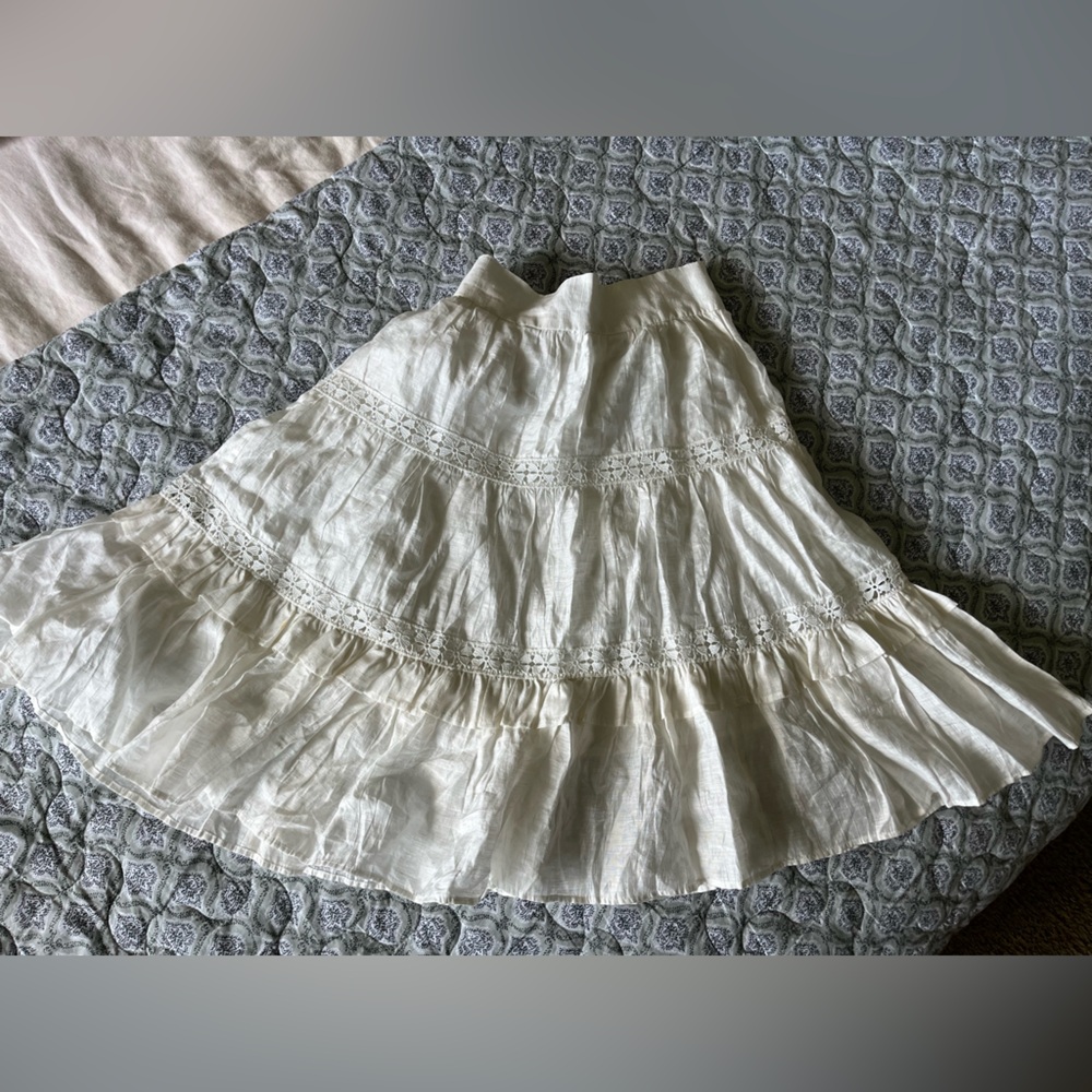 Sandro Cream A-Line Skirt